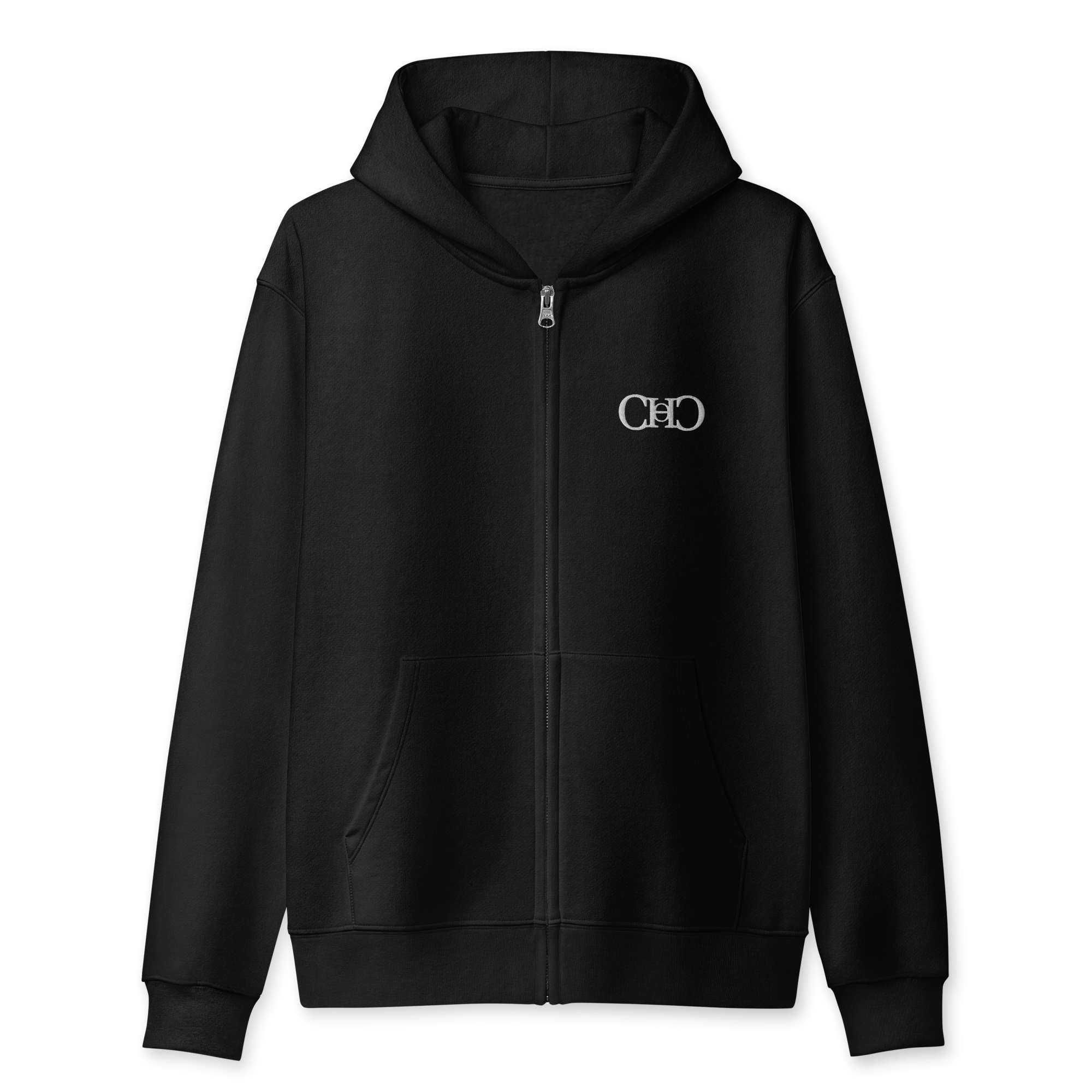 Zip Up — Black front